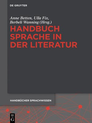 cover image of Handbuch Sprache in der Literatur